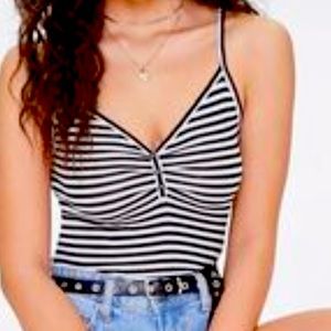 Forever 21 Striped Crop Top (Size Large)